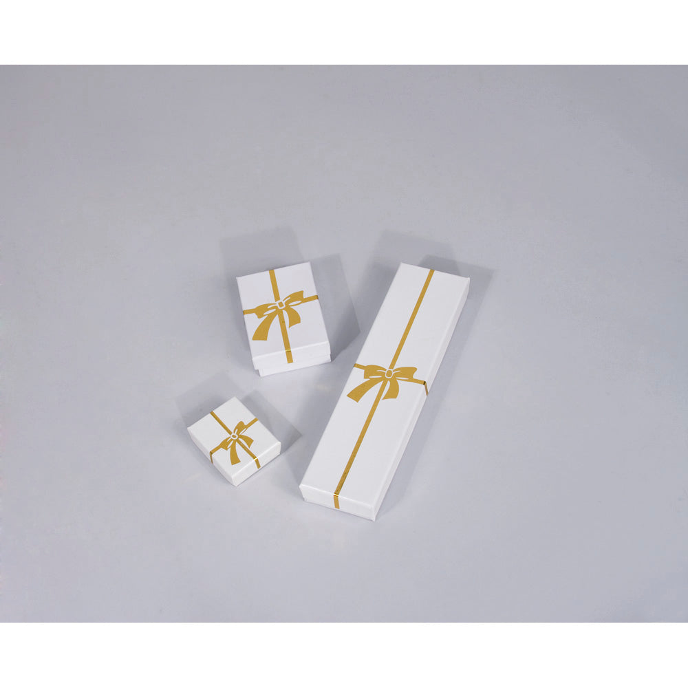 Glossy White w/Gold Bow