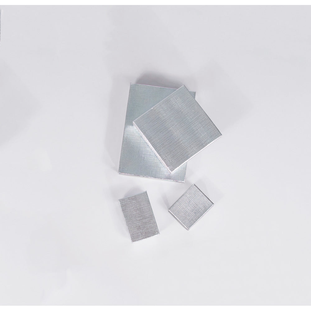 Deluxe Embossed Cotton-Filled Box - Silver Linen