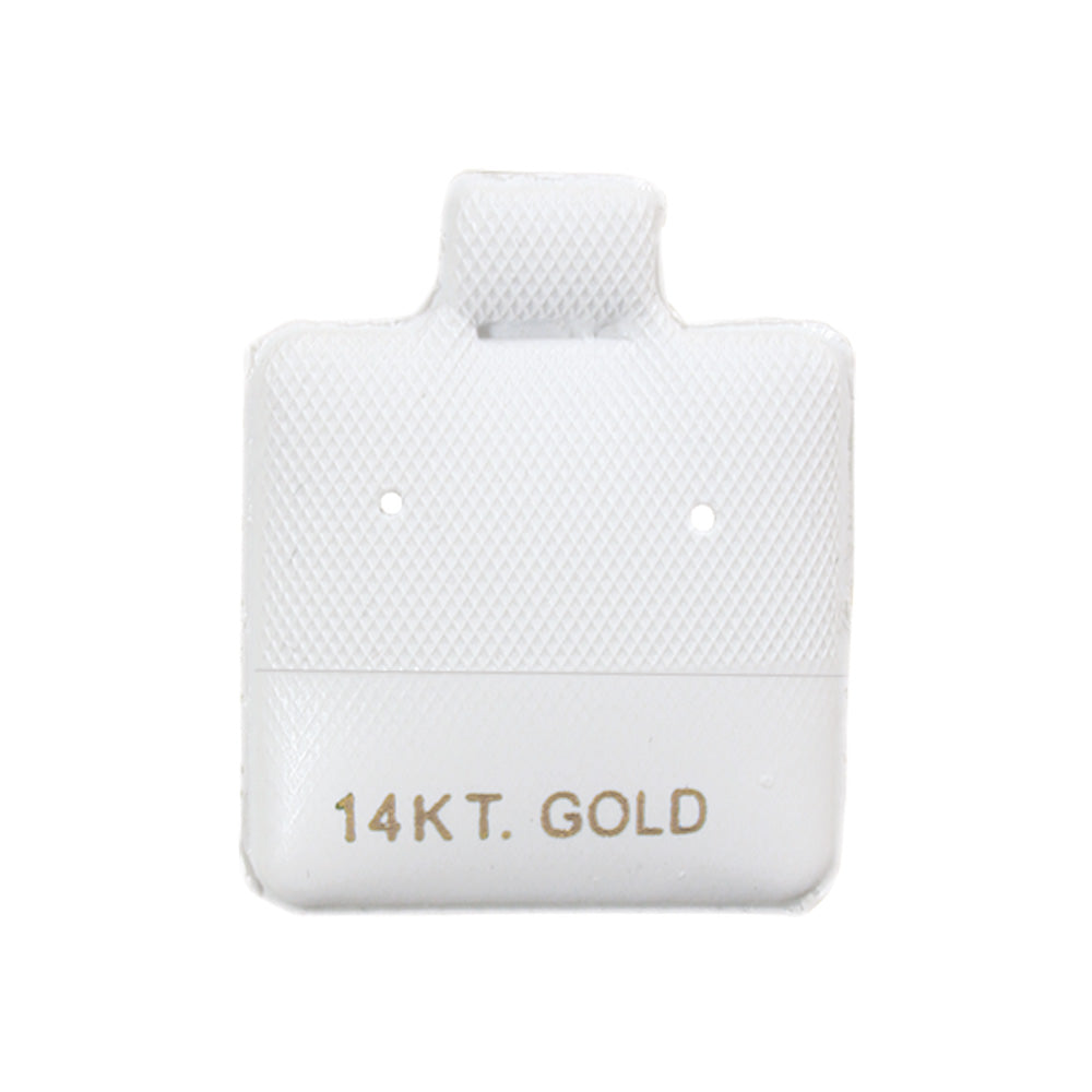 Puff Earring Card — A · 1 x 1" · White Card — 14KT. Gold