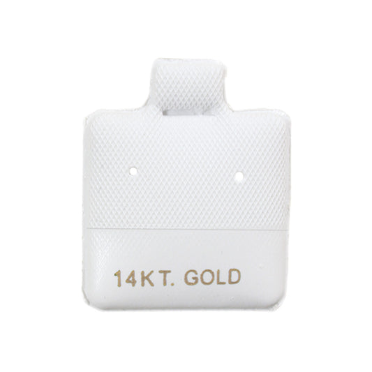 Puff Earring Card — A · 1 x 1" · White Card — 14KT. Gold