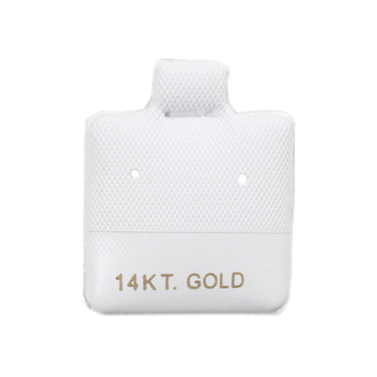 Puff Earring Card — D · 1 1/8 x 1 3/8" · White Card — 14KT. Gold