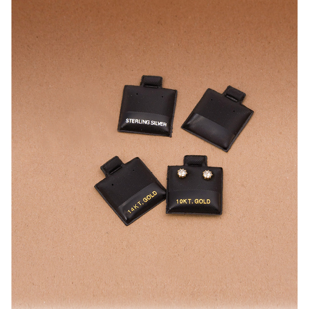 Puff Earring Card — A · 1 x 1" · White Card — Plain (No Printing)