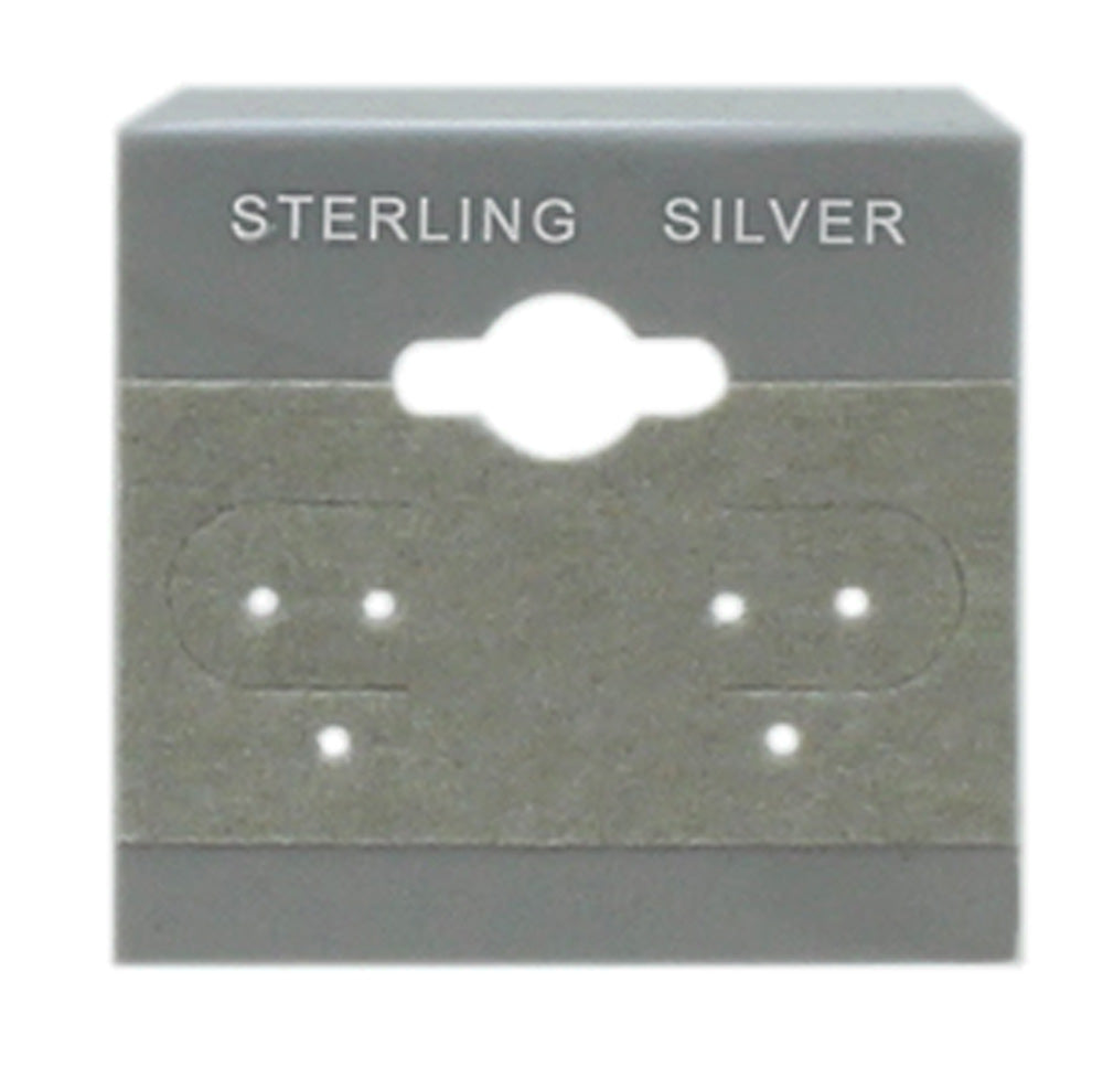 Hanging Earring Card — Sterling Silver (Silver Imprinted) · 1 1/2 x 1 1/2" (38 x 38 mm) — Grey