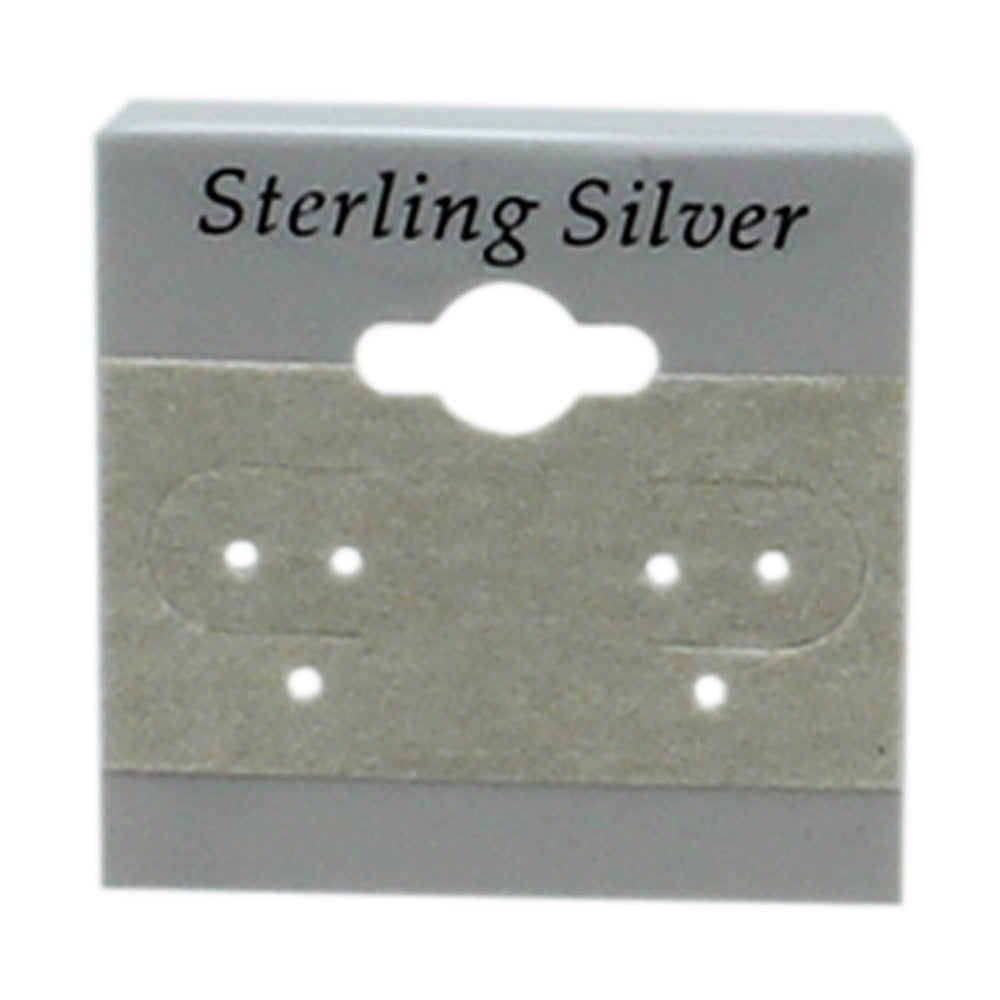 Hanging Earring Card — Sterling Silver (Black Imprinted) · 1 1/2 x 1 1/2" (38 x 38 mm) — Grey