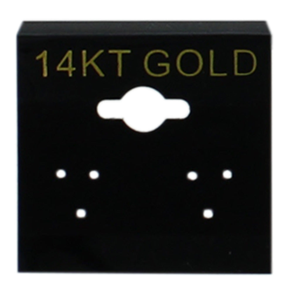 Hanging Earring Card — 14KT. Gold (Gold Imprinted) · 1 1/2 x 1 1/2" (38 x 38 mm) — Black