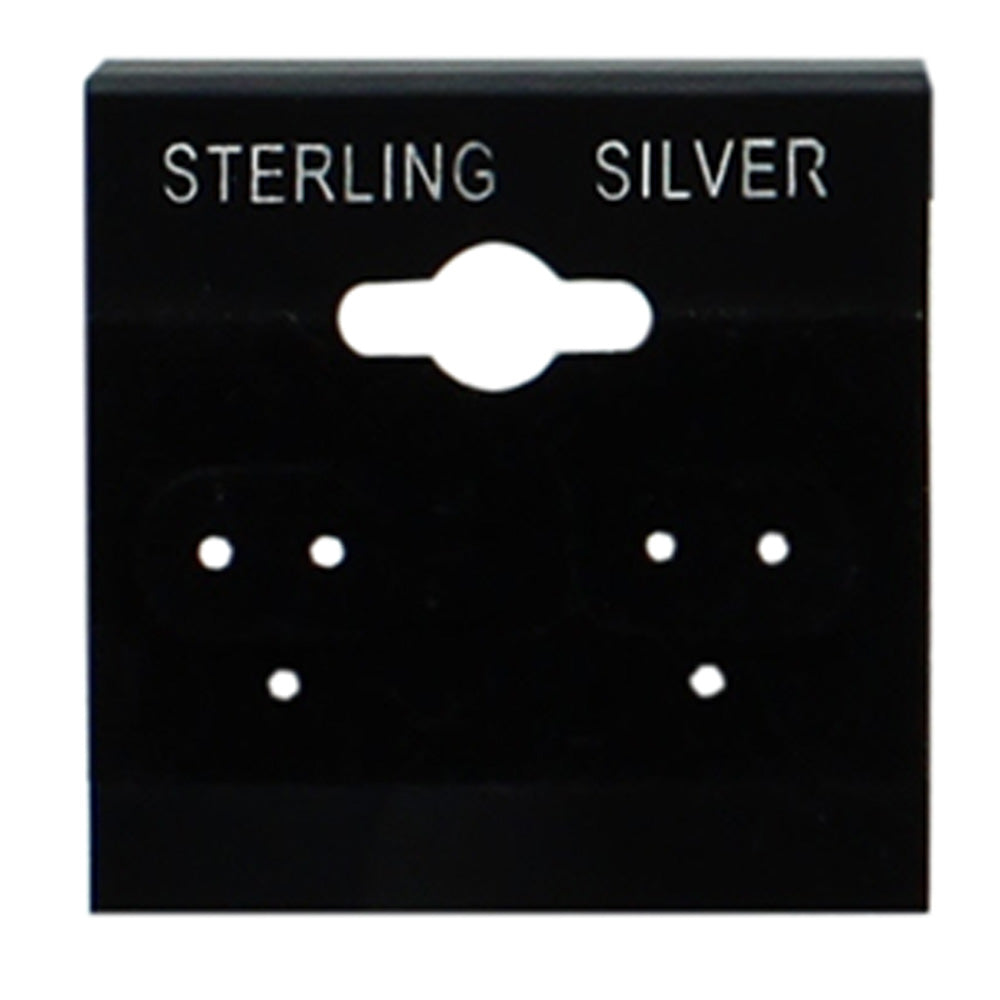 Hanging Earring Card — Sterling Silver (Silver Imprinted) · 1 1/2 x 1 1/2" (38 x 38 mm) — Black