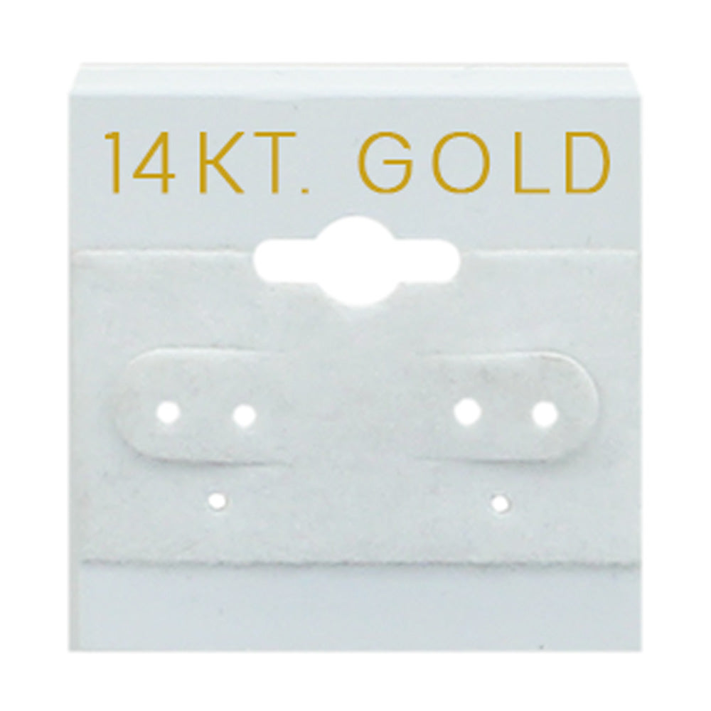 Hanging Earring Card — 14KT. Gold (Gold Imprinted) · 1 1/2 x 1 1/2" (38 x 38 mm) — White