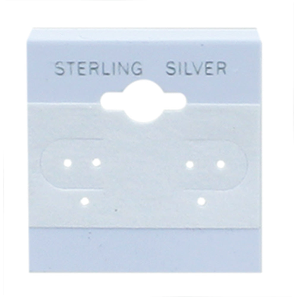 Hanging Earring Card — Sterling Silver (Silver Imprinted) · 1 1/2 x 1 1/2" (38 x 38 mm) — White