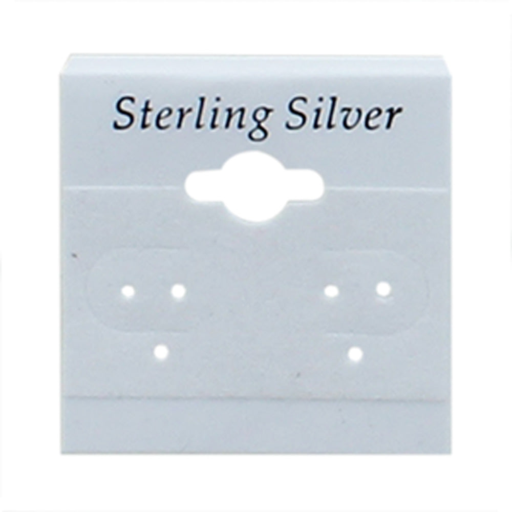 Hanging Earring Card — Sterling Silver (Black Imprinted) · 1 1/2 x 1 1/2" (38 x 38 mm) — White