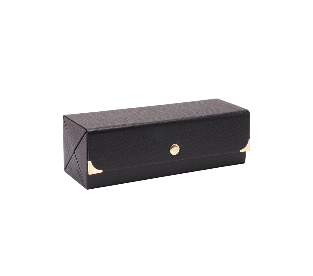 Patterned Faux Leather Folders — Embossed Ostrich — 20-Rings (Clip) — 2 1/2 x 8 x 2 1/2" D (63 x 203 x 63mm) — Black Embossed Ostrich