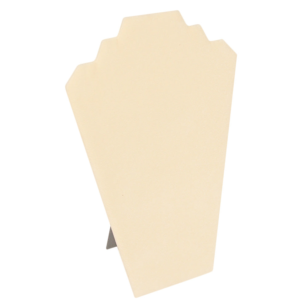 Necklace Display with Easel — 8 1/4 x 12 1/2" H (A) — Beige Faux Suede