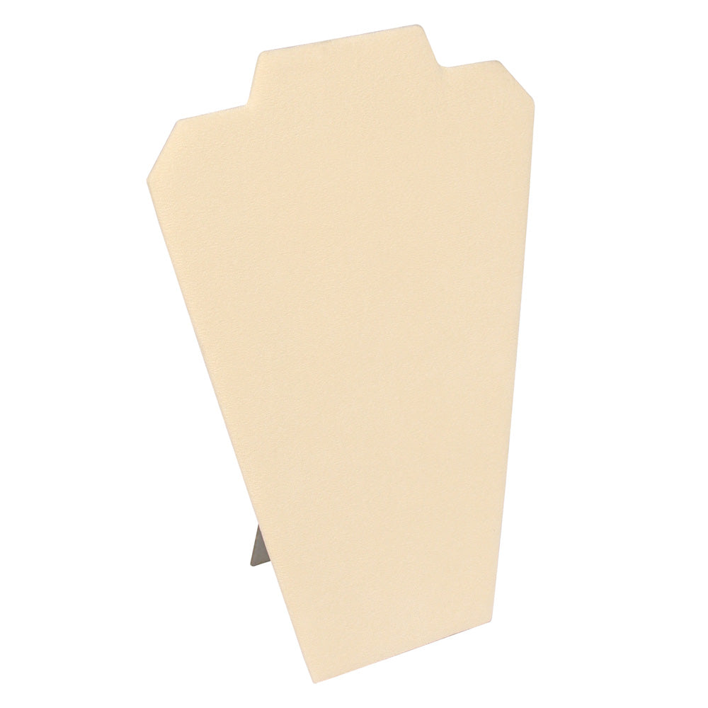 Necklace Display with Easel — 8 1/4 x 12 1/2" H (B) — Beige Faux Suede