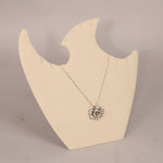 Necklace Display with Easel — 9 3/8 x 9 1/2" H — Beige Faux Suede