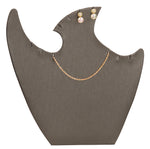 Necklace Display with Easel — 9 3/8 x 9 1/2" H — Steel Grey Faux Leather