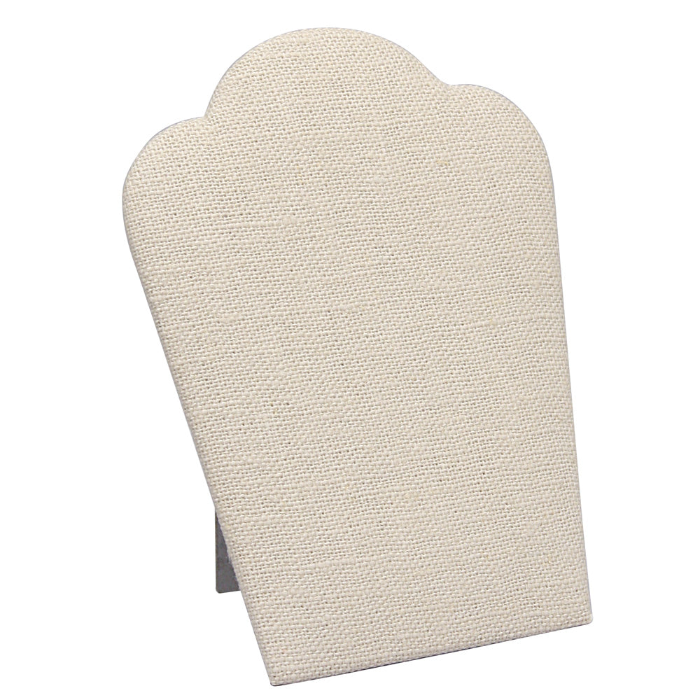 Necklace Display with Easel — 3 3/4 x 5 1/4" H — Beige Linen