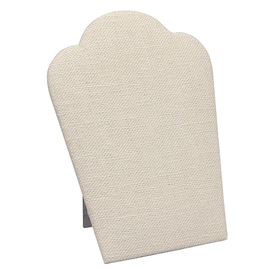Necklace Display with Easel — 3 3/4 x 5 1/4" H — Beige Linen