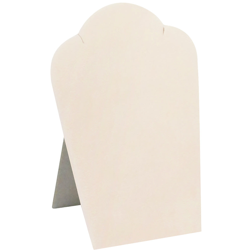 Necklace Display with Easel — 3 3/4 x 5 1/4" H — Beige Faux Suede