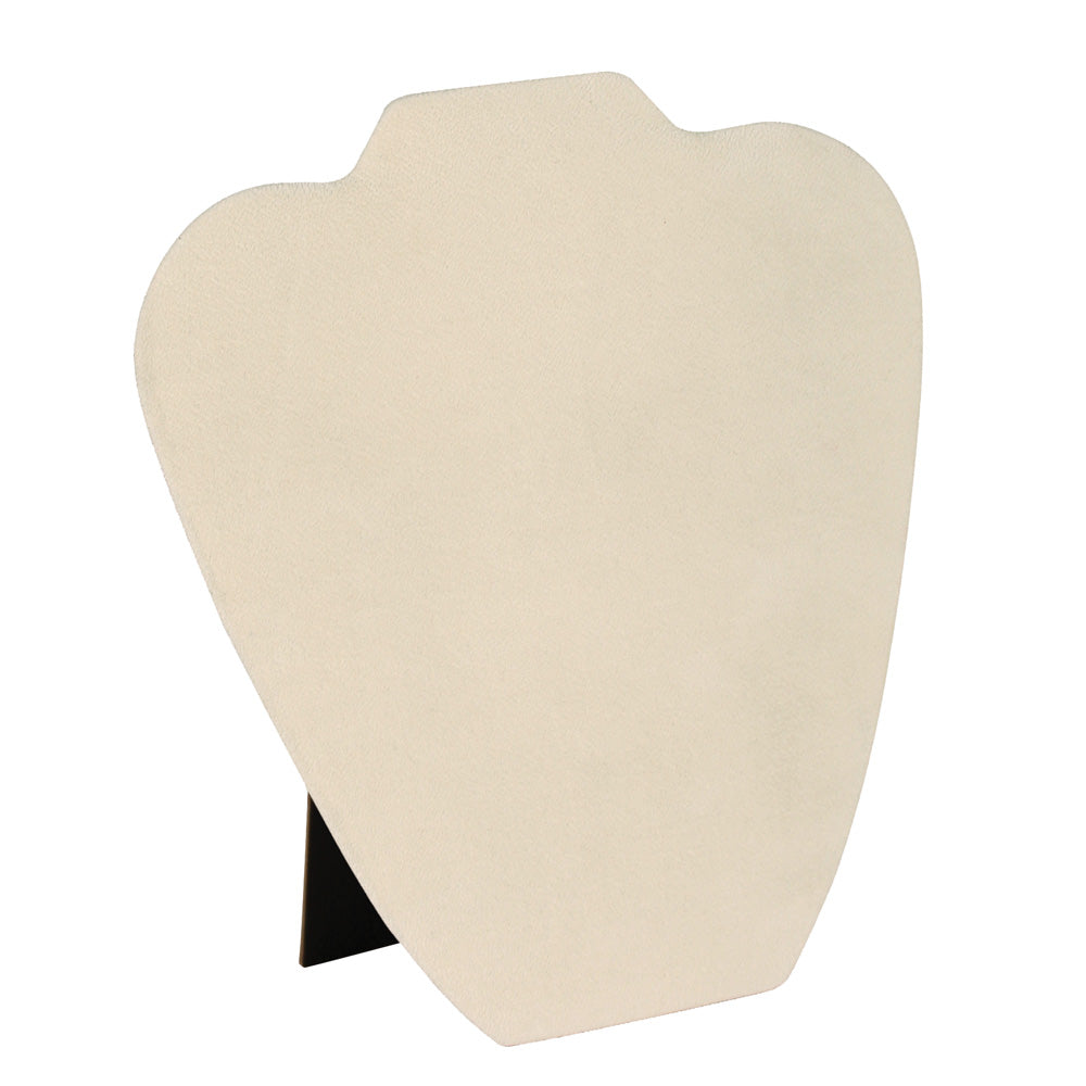 Necklace Display with Easel — 7 3/8 x 8 5/8" H — Beige Faux Suede