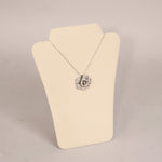 Necklace Display with Easel — 6 1/2 x 8" H — Beige Faux Suede