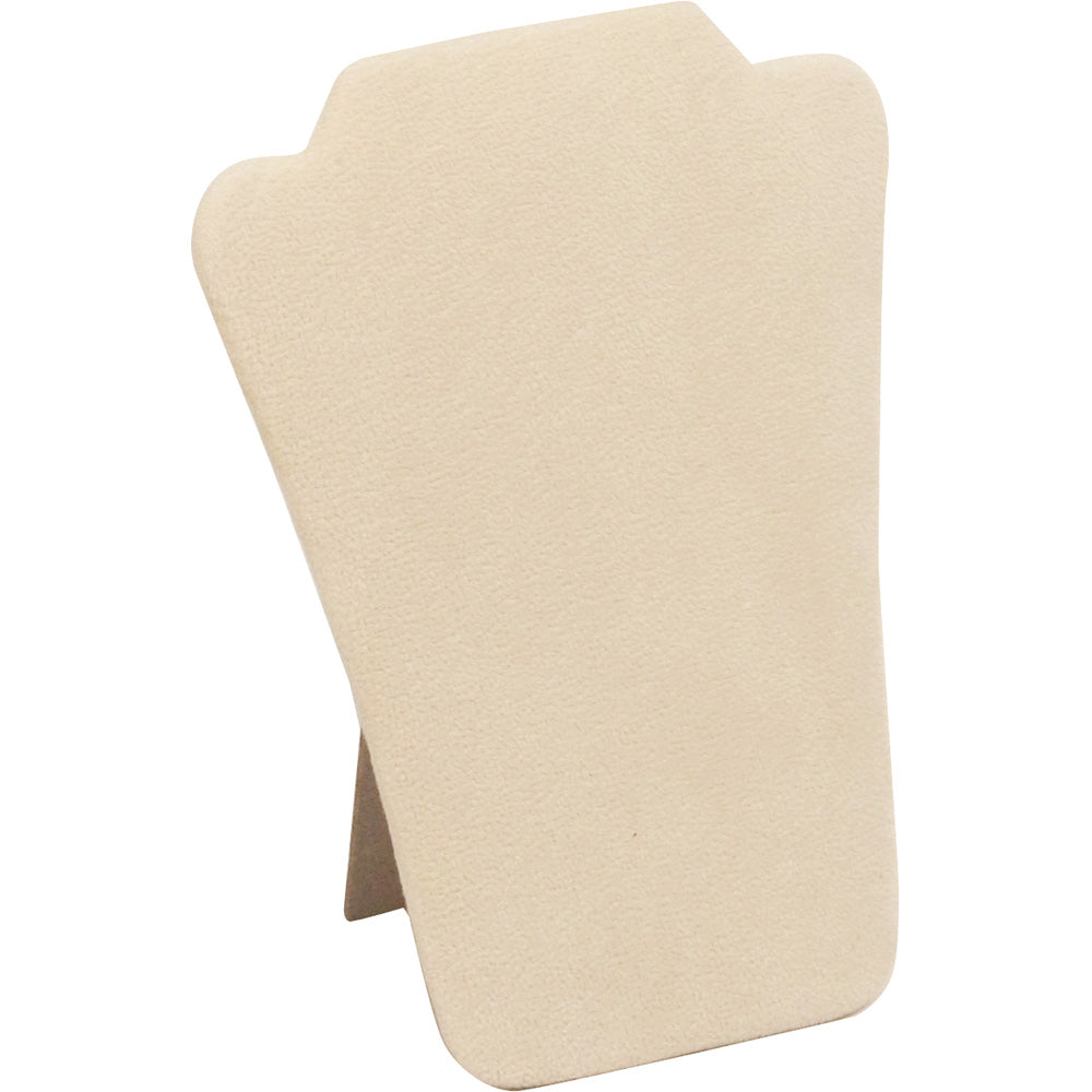 Necklace Display with Easel — 7 5/8 x 12 1/2" H — Beige Faux Suede