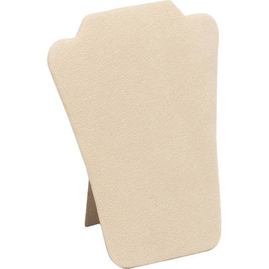 Necklace Display with Easel — 7 5/8 x 12 1/2" H — Beige Faux Suede