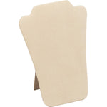 Necklace Display with Easel — 7 5/8 x 12 1/2" H — Beige Faux Suede