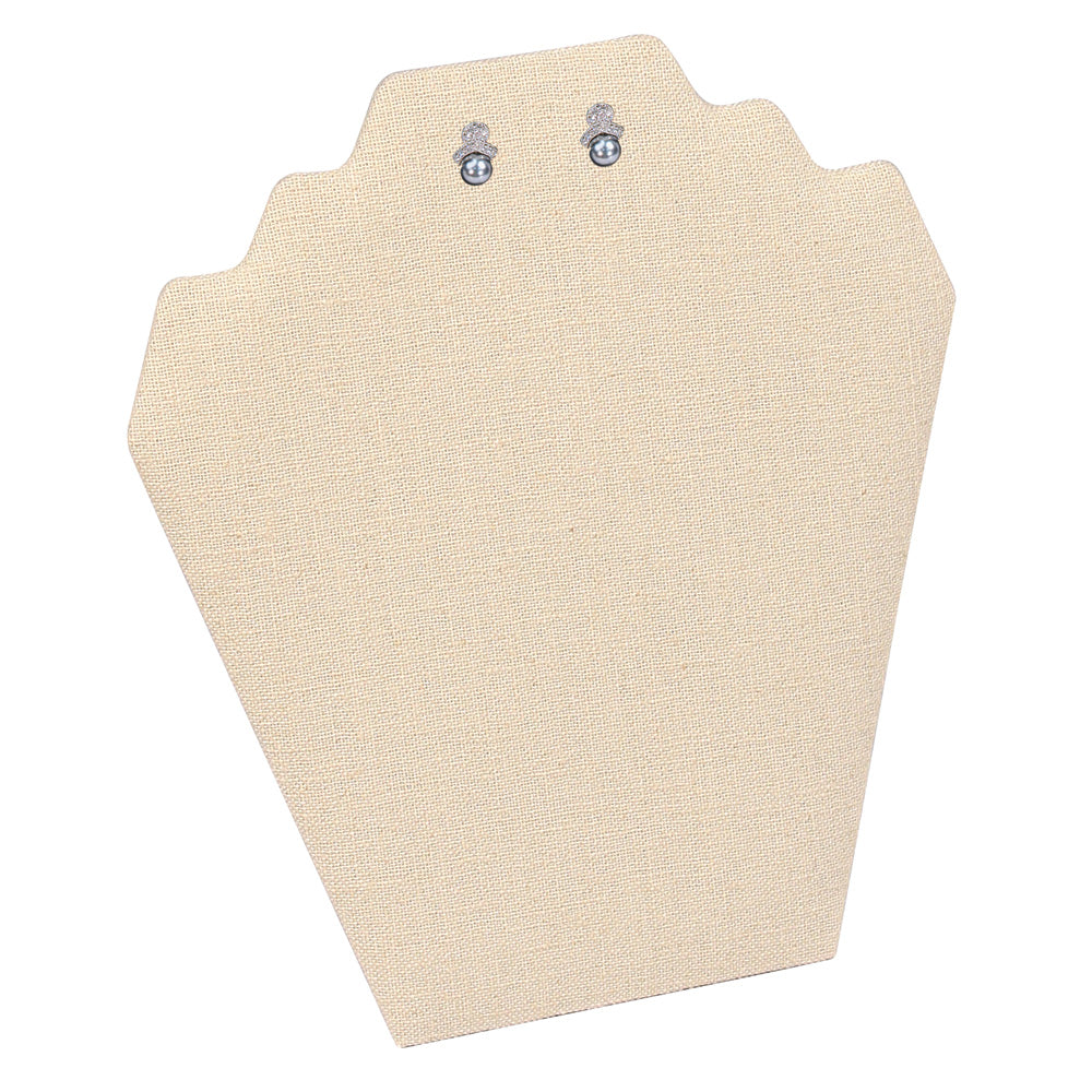 Necklace Display with Easel — 8 1/4 x 9 1/4" H — Beige Linen