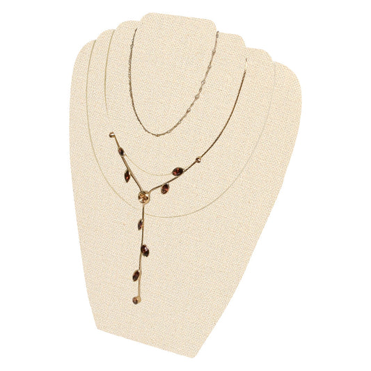 Necklace Display with Easel — 9 1/2 x 3 1/4 x 11" H — Beige Linen