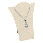 Necklace Display with Easel — 2 15/16 x 3 7/8" H — Beige Linen