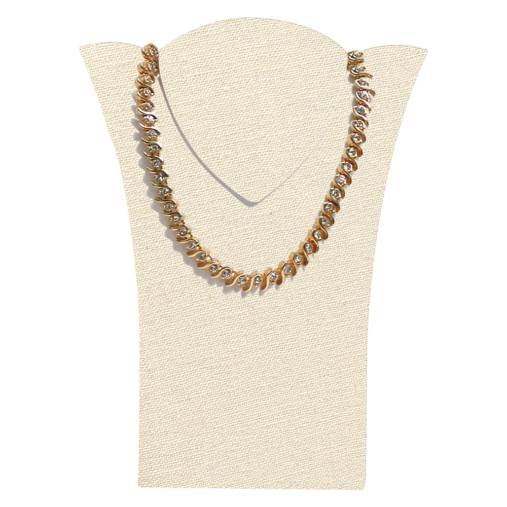 Necklace Display with Easel — 4 1/2 x 5 1/2" H (B) — Beige Linen