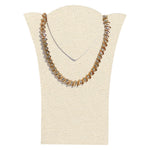 Necklace Display with Easel — 4 1/2 x 5 1/2" H (B) — Beige Linen