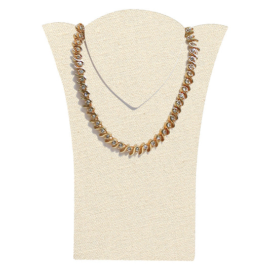 Necklace Display with Easel — 4 1/2 x 5 1/2" H (B) — Beige Linen