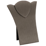 Necklace Display with Easel — 4 1/2 x 5 1/2" H (B) — Steel Grey Faux Leather