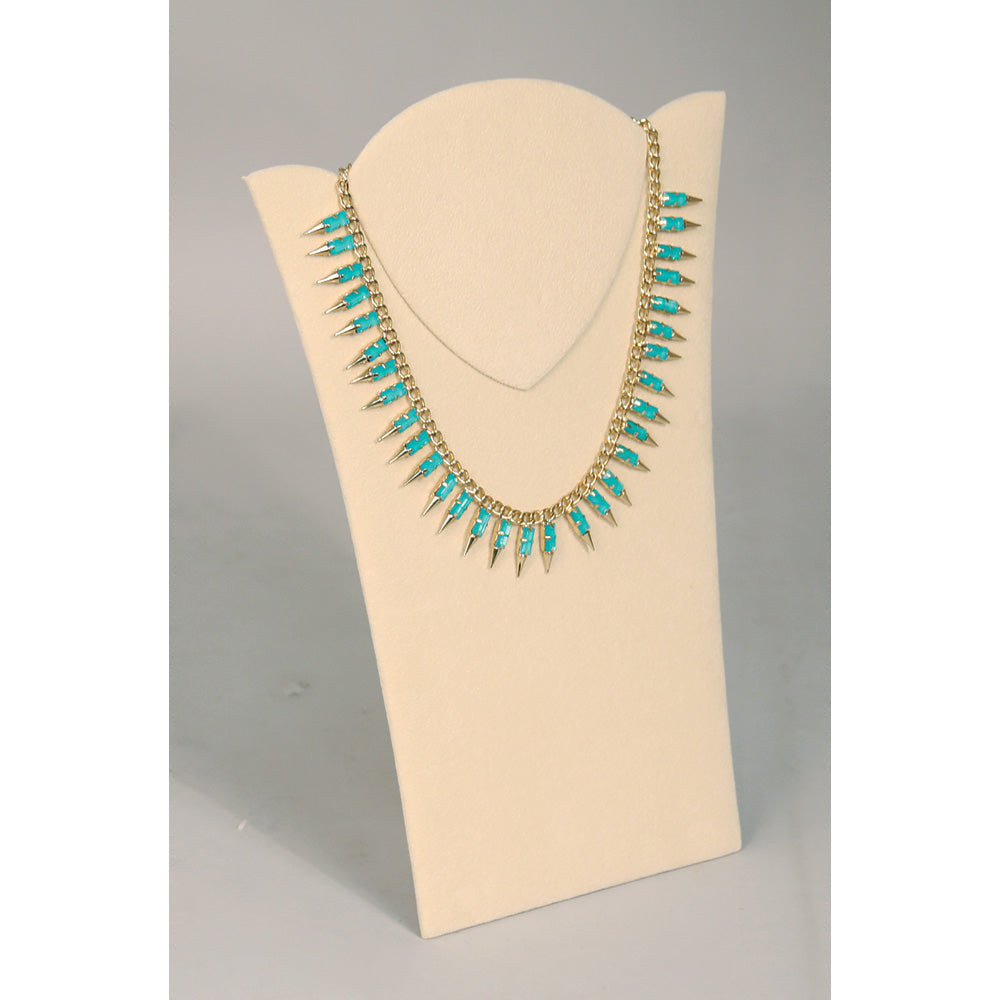 Necklace Display with Easel — 8 1/8 x 11 3/8" H (A) — Beige Faux Suede