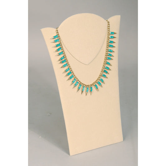 Necklace Display with Easel — 8 1/8 x 11 3/8" H (A) — Beige Faux Suede
