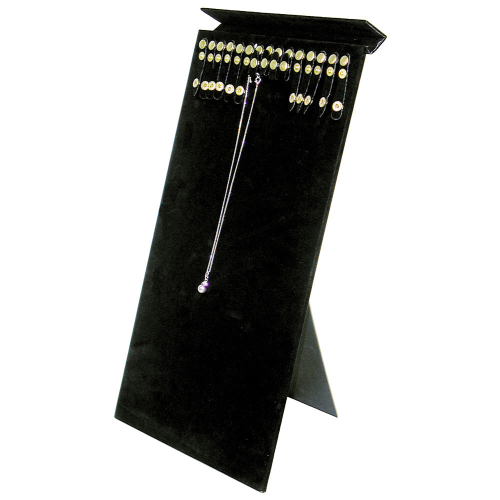 Display Board w/ Easel — 9 3/4 x 17 7/8" H · cover top, 15 snaps — Black Velvet