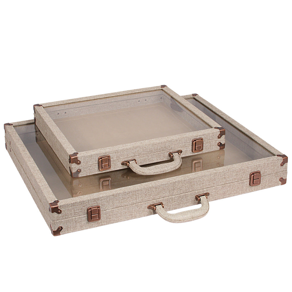Burlap Antique Look Single-Side Cases — Large Burlap Case — 24 x 20 x 3" H (61 x 51 x 8cm) — Burlap
