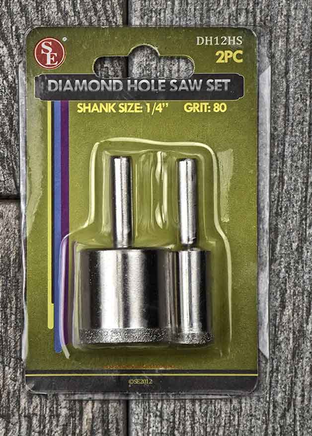 2-piece Diamond Hole Saw Set, Grit-80 (1/2" & 1" Dia)