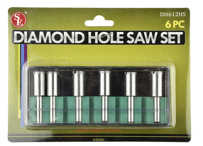 6-piece Diamond Hole Saw Set, Grit-80, Shank 1/4"