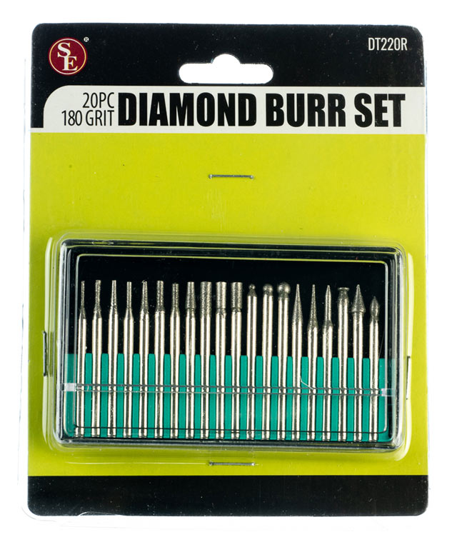 Premium Quality Assorted Diamond Bur Set - 1/8" Shank