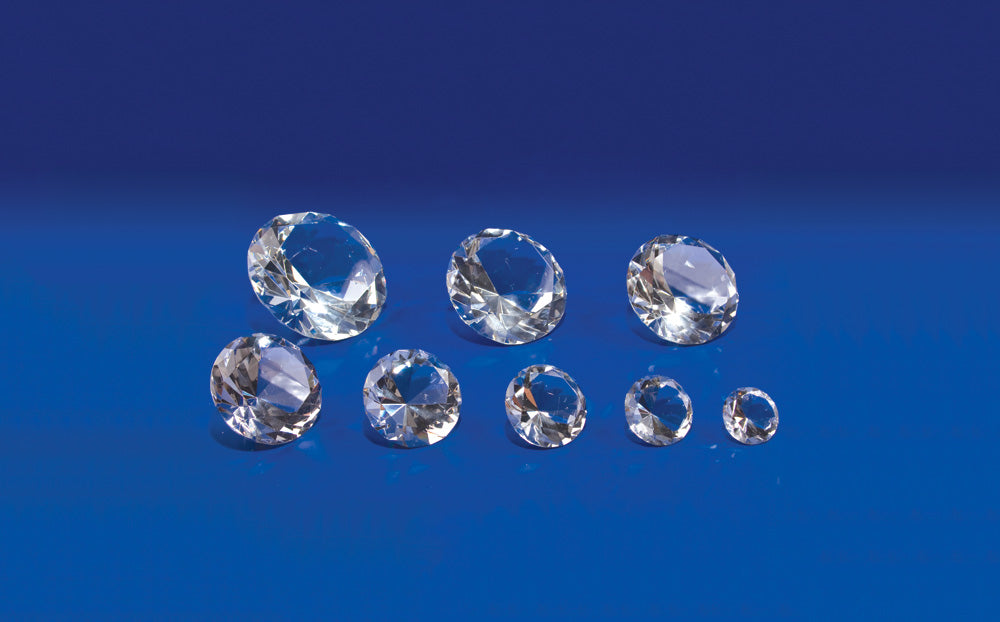 Acrylic Diamond Cut Crystals — 1 1/2" (40mm) — Clear