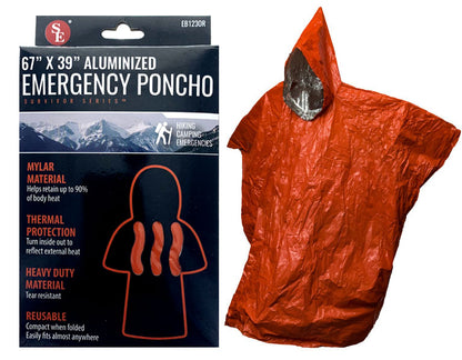 67"x39" Emergency Aluminized Poncho- 28um Thick