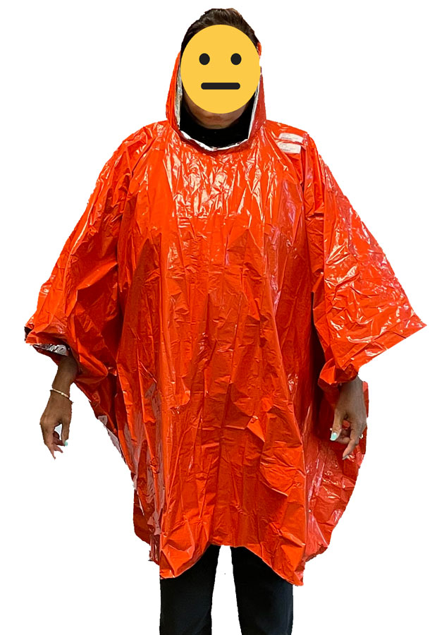 67"x39" Emergency Aluminized Poncho- 28um Thick