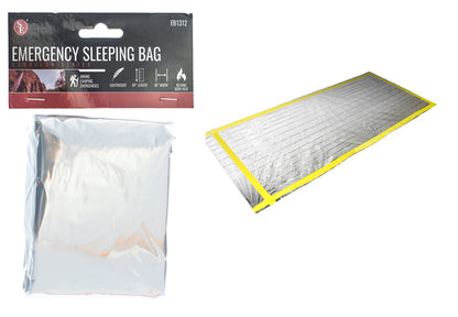 Emergency Sleeping Bag measuring 83" x 36", made of 12um thick Aluminized PET Film