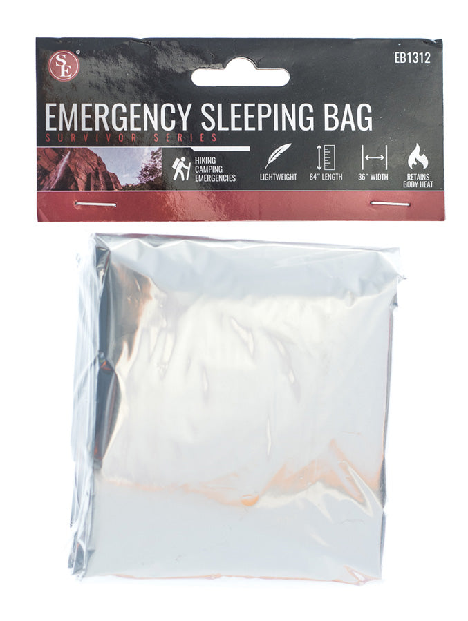 Emergency Sleeping Bag measuring 83" x 36", made of 12um thick Aluminized PET Film