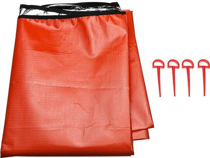 60" x 82" Extra Thick Double-Sided Thermal Reflective Blanket with 4 Stakes, in Bright Orange Color