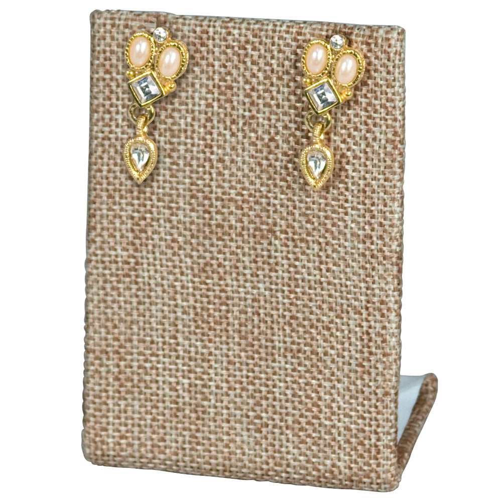 Earring Display Stand — 2 3/8 x 1 1/2 x 3 1/4" H — Burlap