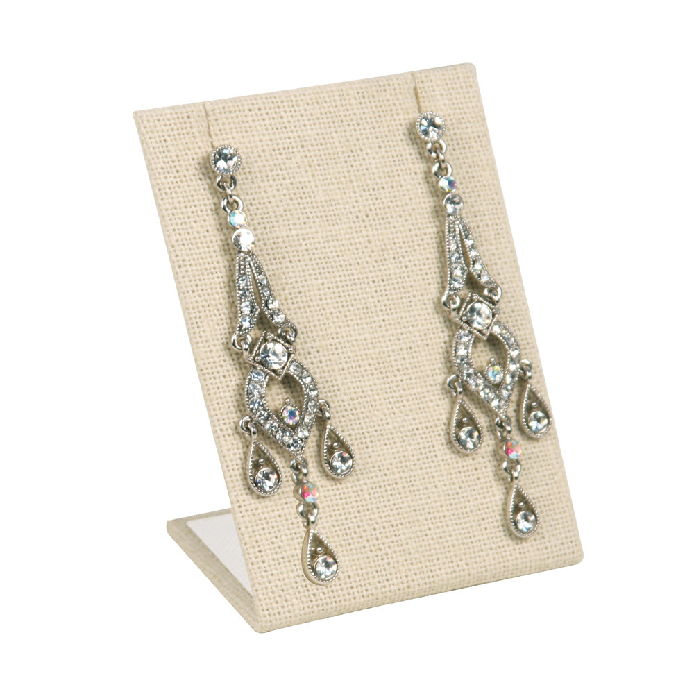 Earring Display Stand — 2 3/8 x 1 1/2 x 3 1/4" H — Beige Linen