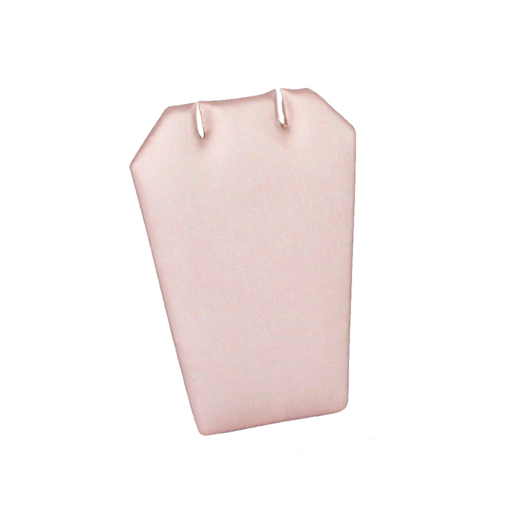 Earring/Pendant Display Stand — Tapered Pad — 2 1/2 x 1 3/4 x 3 1/4" H — Steel Pink Faux Leather