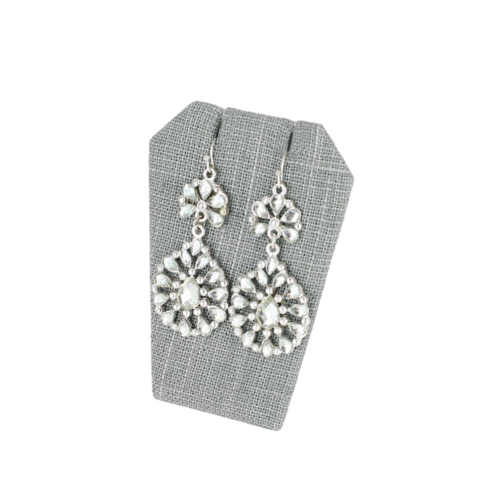 Earring/Pendant Display Stand — Tapered Pad — 2 1/2 x 1 3/4 x 3 1/4" H — Grey Linen